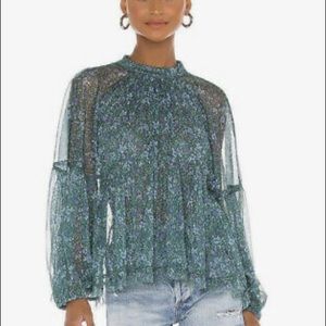 Free People Open Back Sheer Top